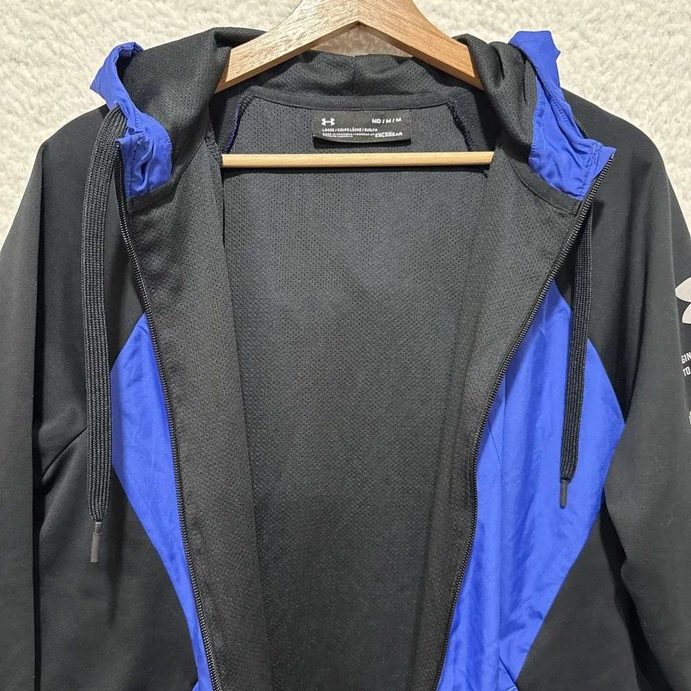Under Armour Coldgear Storm Performance‎ Athlete Blue/Black Full Zip Jacket Sz M